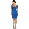 Adrianna Papell Women’s Beaded Floral Short Dress(Blue Horizon)
