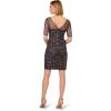 Adrianna Papell Women’s Beaded Floral Short Dress(Gunmetal)