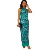 Adrianna Papell Women’s Beaded Halter Long Dress(Exotic Jade)