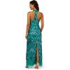 Adrianna Papell Women’s Beaded Halter Long Dress(Exotic Jade)