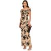 Adrianna Papell Womens Beaded Mesh Long Dress(Black/Nude)