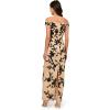Adrianna Papell Womens Beaded Mesh Long Dress(Black/Nude)