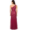 Adrianna Papell Womens Beaded Mesh Long Dress(Shiraz)