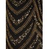 Adrianna Papell Womens Beaded Mesh Midi Dress(Black/Gold)