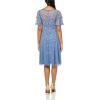 Adrianna Papell Womens Beaded Midi Dress(French Blue)