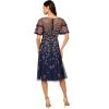 Adrianna Papell Womens Beaded Midi Dress(Navy Multi)