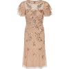 Adrianna Papell Womens Beaded Midi Dress(Rose Gold)