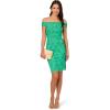 Adrianna Papell Women’s Beaded Off Shoulder Sheath(Flora Green)