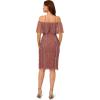Adrianna Papell Women’s Beaded Off The Shoulder Dress(Plum)
