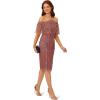Adrianna Papell Women’s Beaded Off The Shoulder Dress(Plum)