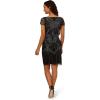 Adrianna Papell Womens Beaded Popover Dress(Black/Gunmetal)