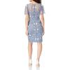 Adrianna Papell Womens Beaded Short Dress(Cool Wisteria)