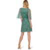 Adrianna Papell Womens Beaded Short Dress(Green Slate)