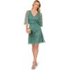 Adrianna Papell Womens Beaded Short Dress(Green Slate)
