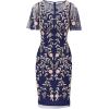 Adrianna Papell Womens Beaded Short Dress(Navy/Blush)