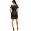 Adrianna Papell Womens Beaded Short Sleeves Dress(Black/Ivory)