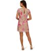Adrianna Papell Women’s Beaded Trapeze Dress(Rosegold/Hot Pink)