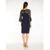 Adrianna Papell Womens Bell Sleeve Jersey Drape Dress(Midnight)