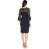 Adrianna Papell Womens Bell Sleeve Jersey Drape Dress(Midnight)