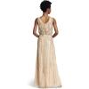 Adrianna Papell Womens Blsn Beaded Art Nouveau(Taupe/Pink)