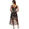 Adrianna Papell Women’s Embroidered High Low Dress(Black Multi)