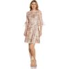 Adrianna Papell Women’s Embroidered Sequin Cocktail(Joyful Blush)