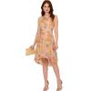 Adrianna Papell Women’s Embroidery Midi Dress(Yellow/Orange Multi)