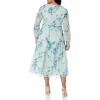 Adrianna Papell Womens Floral Chiffon Tiered Dress(Mint Multi)