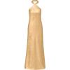 Adrianna Papell Women’s Foiled Woven Halter Gown(Light Gold)