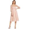 Adrianna Papell Women’s Glitter Tulle Dress(Mellow Blush)