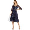 Adrianna Papell Women’s Glitter Tulle Dress(Navy)