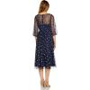 Adrianna Papell Women’s Glitter Tulle Dress(Navy)