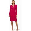 Adrianna Papell Womens Jersey Tuxedo Dress(Brilliant Rose)