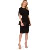 Adrianna Papell Womens Knit Crepe Pearl Midi Dress(Black)