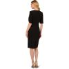 Adrianna Papell Womens Knit Crepe Pearl Midi Dress(Black)