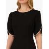 Adrianna Papell Womens Knit Crepe Pearl Midi Dress(Black)