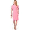 Adrianna Papell Womens Knit Crepe Pearl Midi Dress(Cherry Blossom)