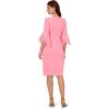 Adrianna Papell Womens Knit Crepe Tiered Sleeve Dress(Cherry Blossom)