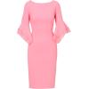 Adrianna Papell Womens Knit Crepe Tiered Sleeve Dress(Cherry Blossom)