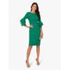 Adrianna Papell Womens Knit Crepe Tiered Sleeve Dress(Radiant Emerald)