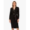 Adrianna Papell Women’s Knit Crepe Tuxedo Wrap Dress(Black)