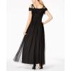 Adrianna Papell Women’s Long Beaded Dress(Black)