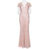 Adrianna Papell Women’s Long Beaded Dress(Blush)