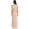 Adrianna Papell Women’s Long Beaded Dress(Blush)