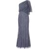 Adrianna Papell Women’s Long Beaded Dress(Dusty Blue)