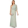 Adrianna Papell Women’s Long Beaded Dress(Icy Sage)