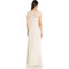 Adrianna Papell Women’s Long Beaded Dress(Ivory)