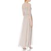 Adrianna Papell Women’s Long Beaded Dress(Marble)