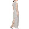 Adrianna Papell Women’s Long Beaded Dress(Silver)