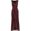 Adrianna Papell Womens Metallic Mesh Cascade GownSpecial Occasion Dress(Burgundy/Gold)